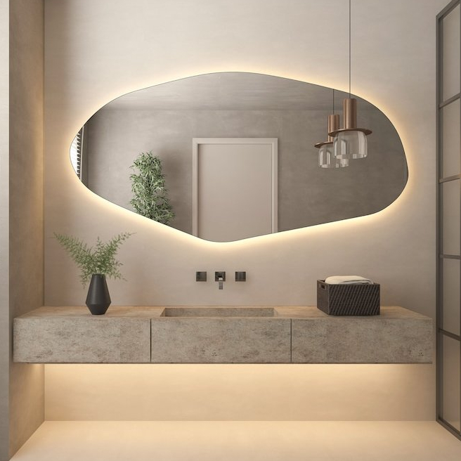 TERLARISCermin Dinding Estetik / Kaca aesthetic Mirror Wall / Perlengkapan Kamar Meja rias lampu led