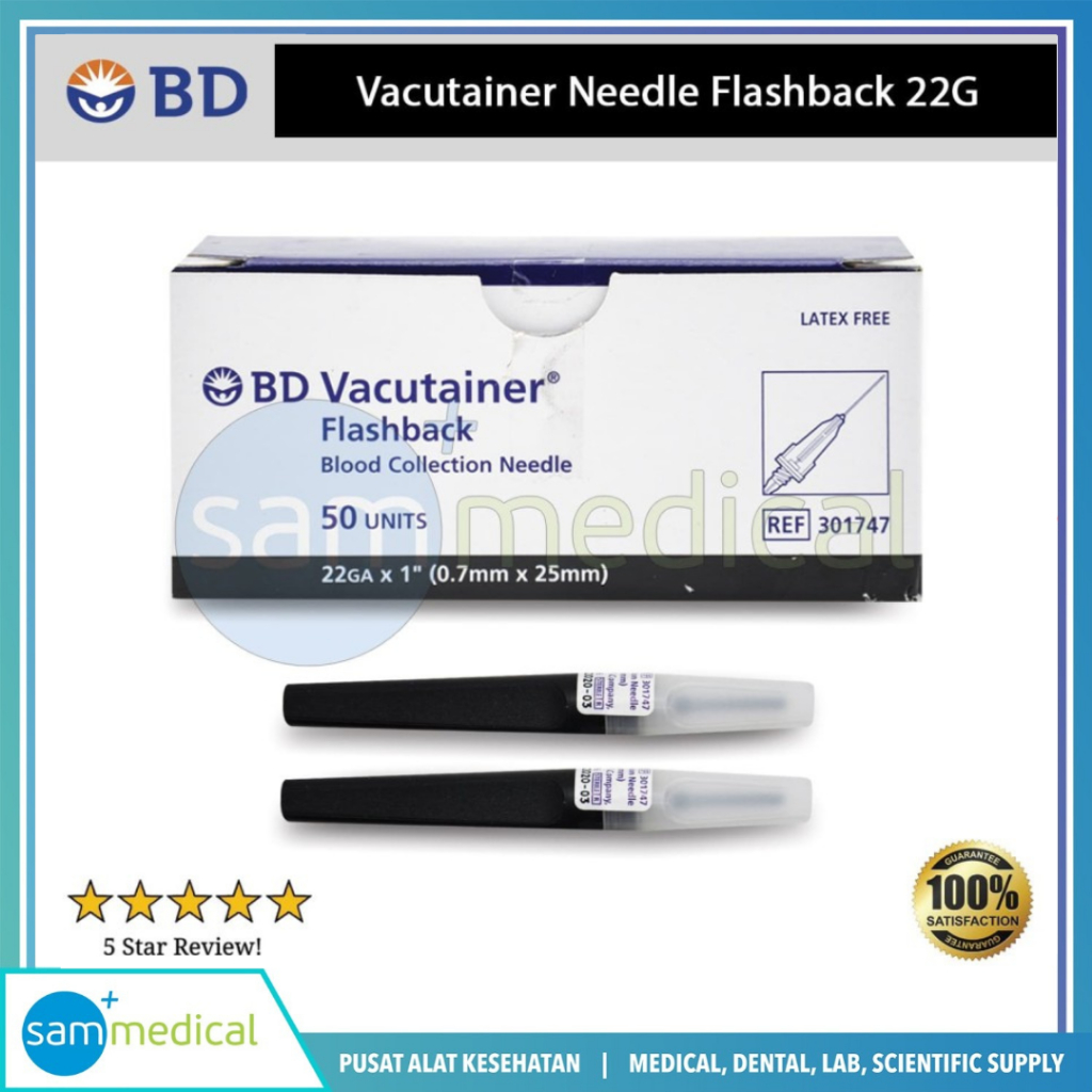 BD Vacutainer Needle Flashback / vacutainer vacu needle / blood collection multi sample / STERILE / 