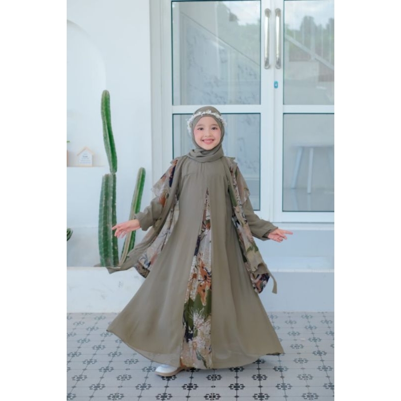 gamis anak outer set hijab