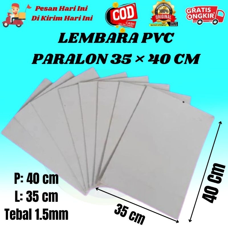 PVC LEMBARAN PIPA PARALON LEMBARAN PIPA PARALON Ukuran 35×40 cm Tebal 1.5mm Untuk Bahan Miniatur Ken