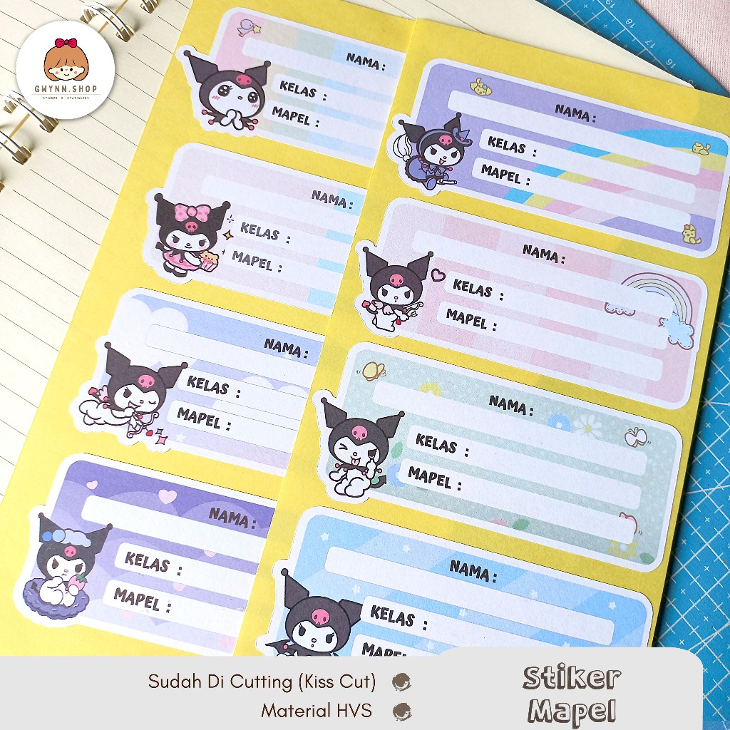 

Stiker Mapel | Label Buku Mata Pelajaran Sekolah | Kuromi