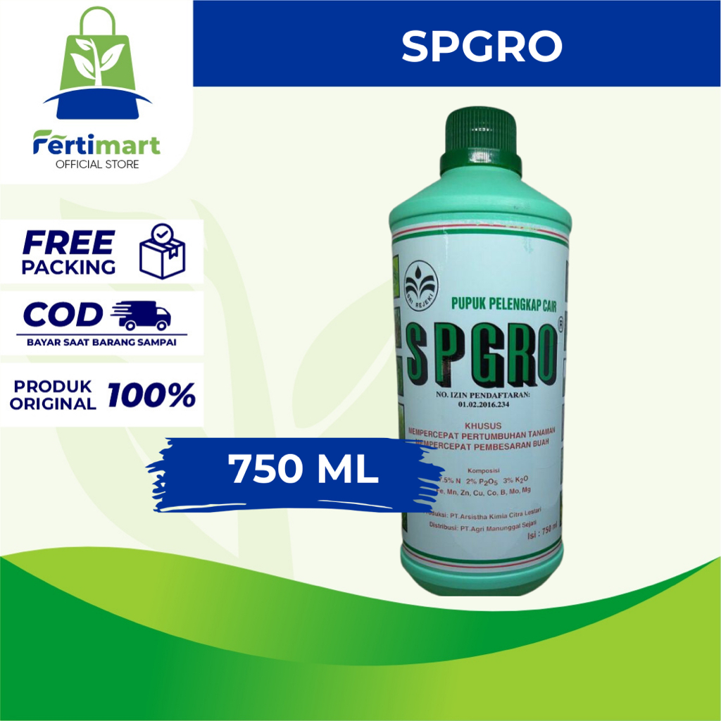 Fertimart - Pupuk Pelengkap Cair SP GROW Hijau 750 ml Supergro SPGRO