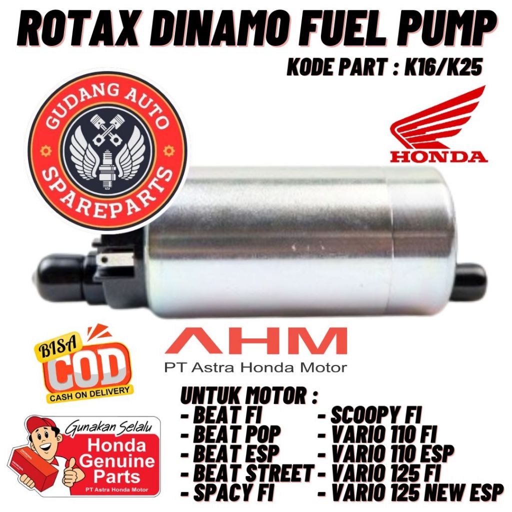 Original AHM Rotak Rotax Dinamo Fuel Pump Honda Beat FI Beat Pop ESP Beat Street Spacy FI Scoopy FI 