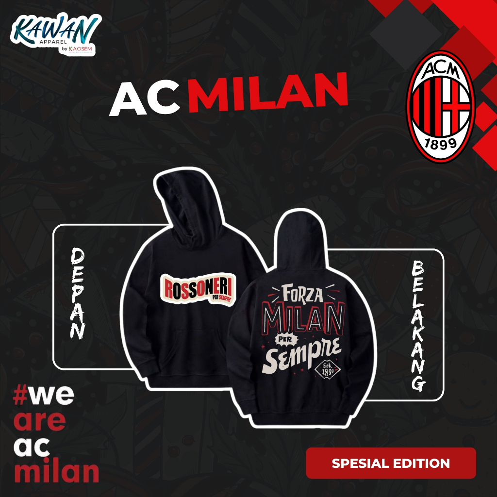 Hoodie AC Milan/Hoodie Sepak Bola/AC Milan/Forza Milan