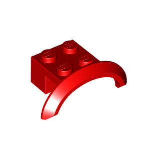 Lego Red Part 98282 Vehicle, Mudguard 4 x 2 1/2 x 1 with Arch Round