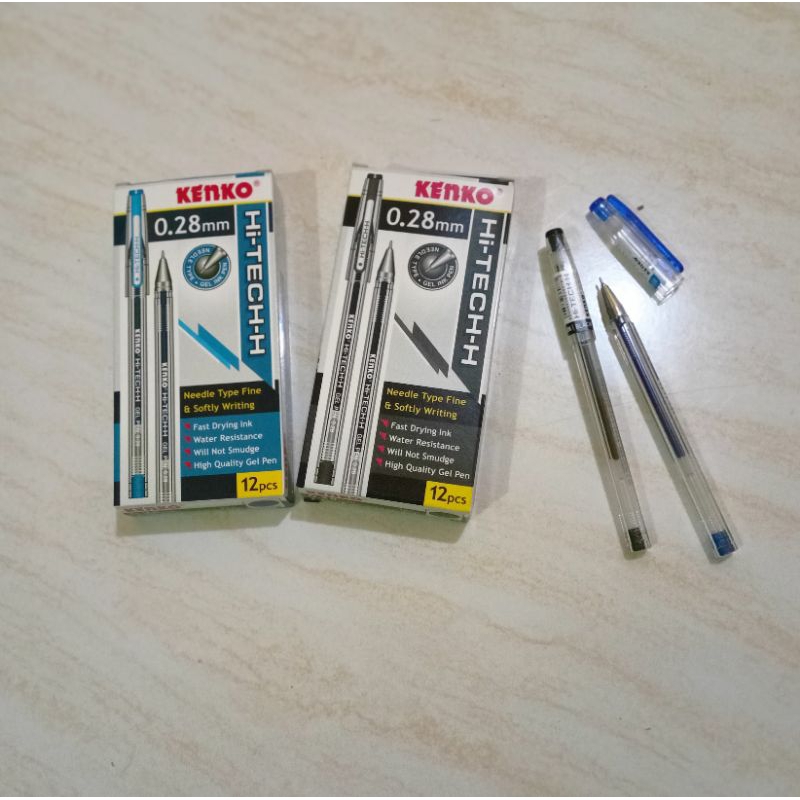 

(12 pcs) PULPEN HITECH KENKO 0,28Mm TINTA HITAM/BIRU PERPAK