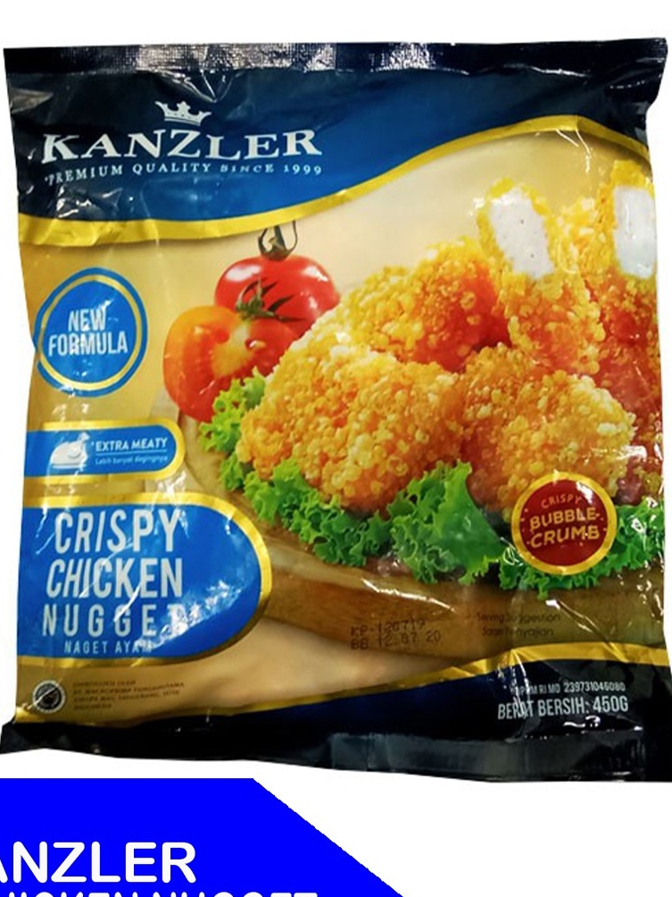 

Kanzler Chicken Crispy Nugget 450gr Kemasan Frozen Pack Food 450 gram