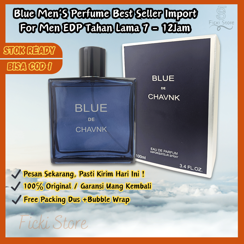 [Bisa COD] Parfum Blue De Chavnk Pria EDP 100ml Wangi Maskulin Fresh Elegan Mewah dan Tahan Lama  | 