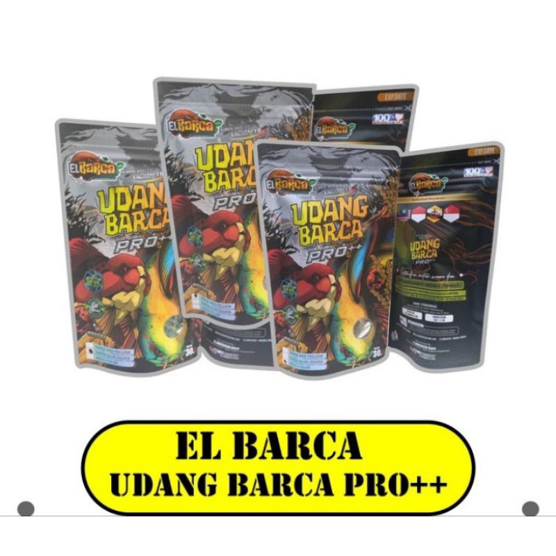 EL BARCA UDANG BARCA Pro++ SUPER RED-YELLOW udang kering pakan channa, reptile