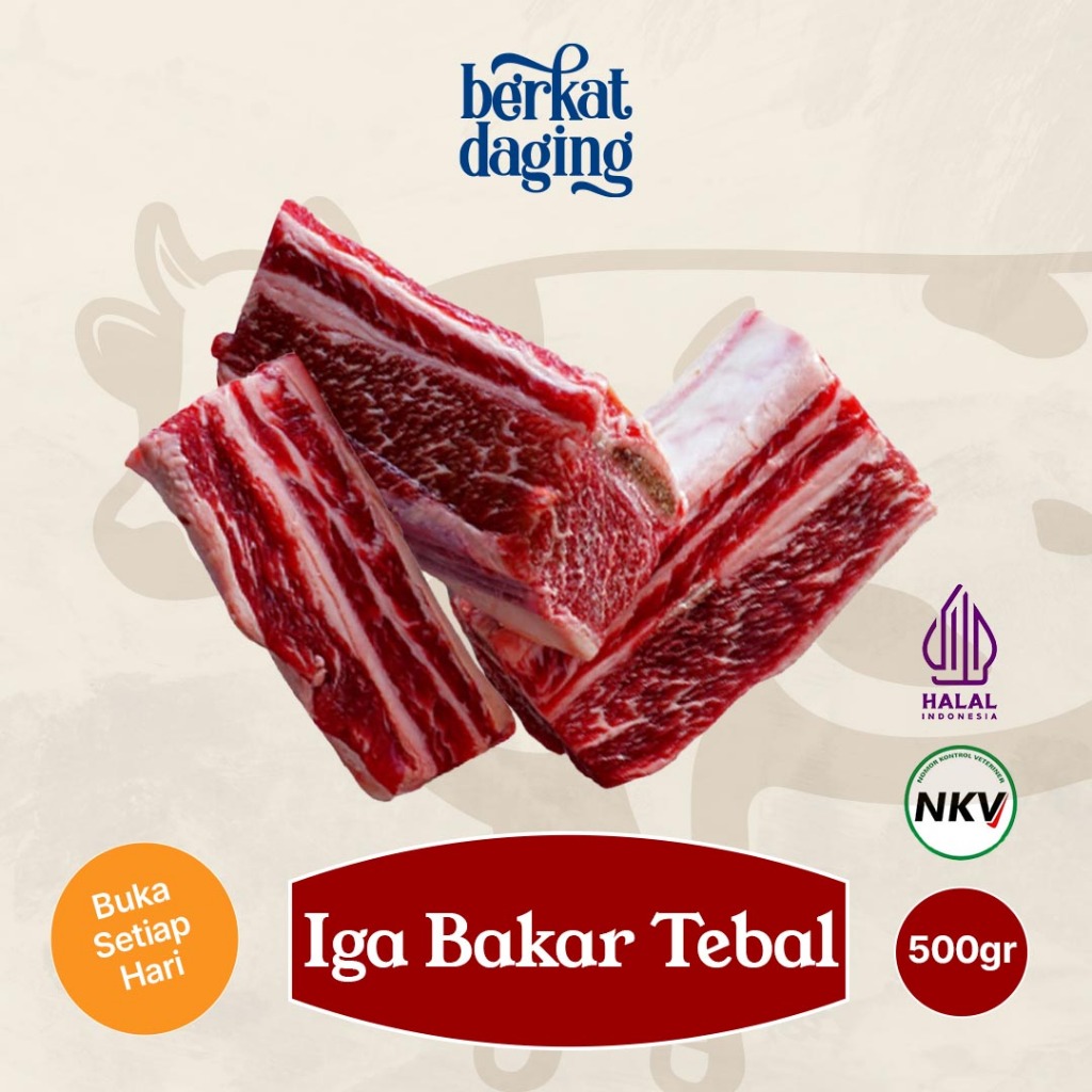 

Daging Iga Sapi 500gr - Bakar Konro Super Tebal Premium Import - BERKAT DAGING