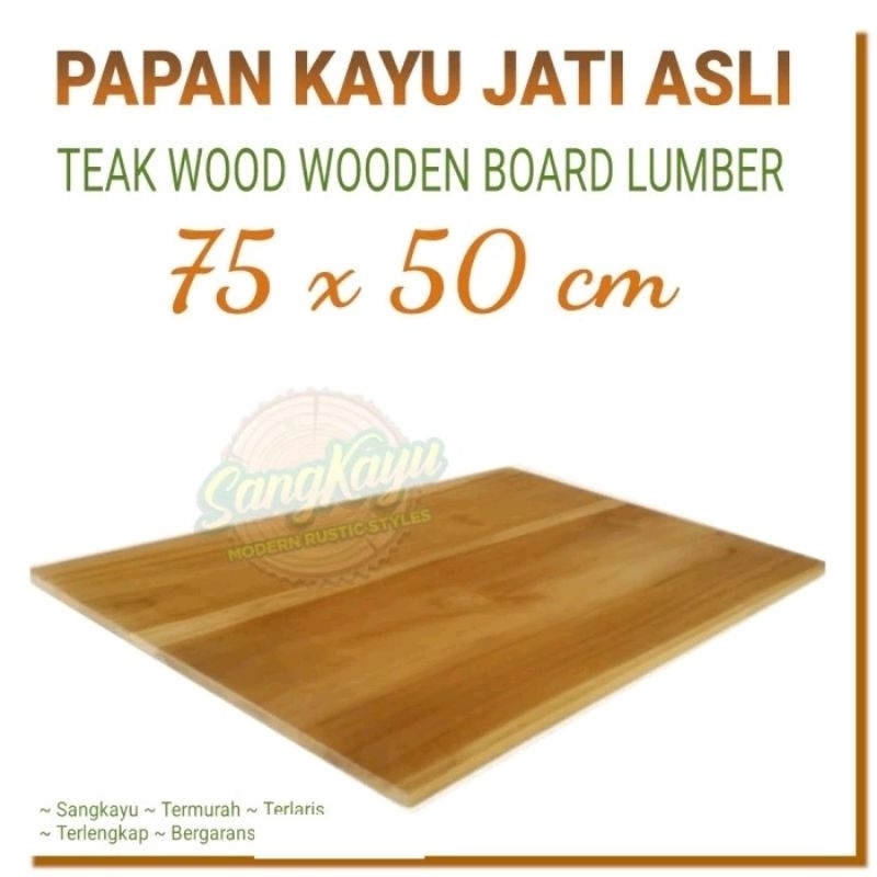 Papan kayu jati asli 75x50 papan ambalan wooden board bahan daun meja
