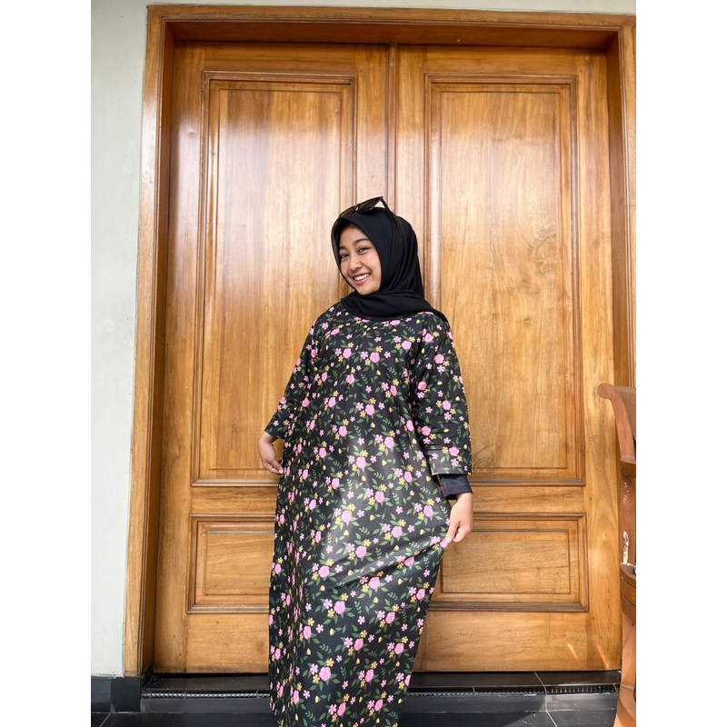 Daster Katun Panjang Busui Friendly Lengan 3/4