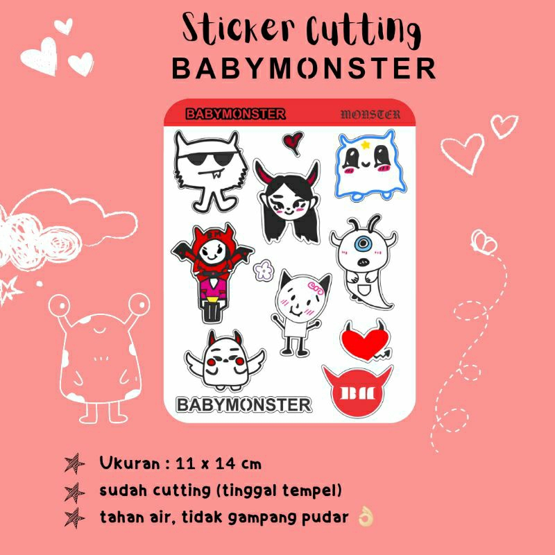 

STICKER CUTTING BABYMONSTER BABY MONSTER RUKA PHARITA ASA AHYEON RAMI RORA CHIQUITA