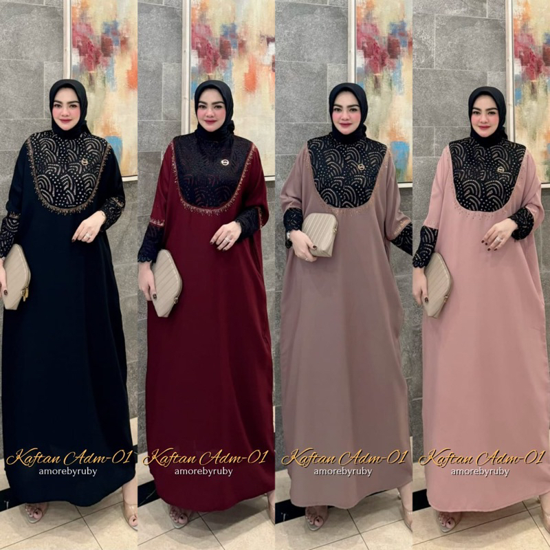 KAFTAN ADM 01 DRESS BRUKAT IDUL ADHA 2024 MEWAH JUMBO BIGSIZE KEKINIAN TERBARU AMORE BY RUBY