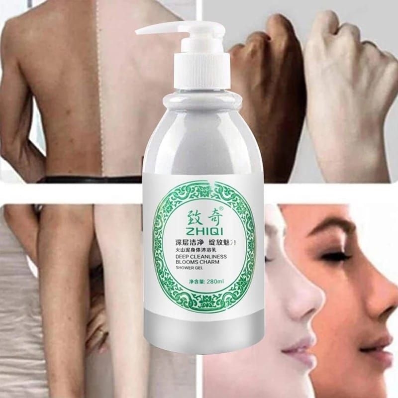 ORIGINAL ZHIQI Volcanic Mud Shower Gel Sabun Lumpur Vulkanik Sabun Mandi Cair Pemutih Kulit Badan Pe