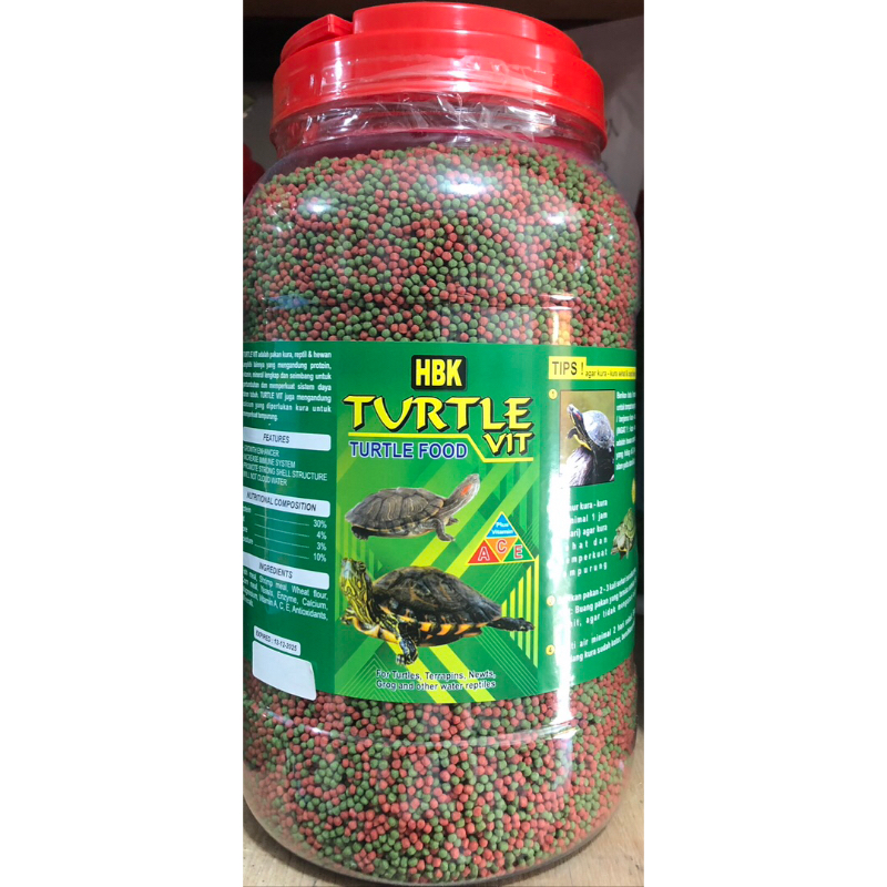 Pelet Kura Kura Darat Air Brazil 5MM 2MM 1MM Toples 1.100GR HBK TURTLE