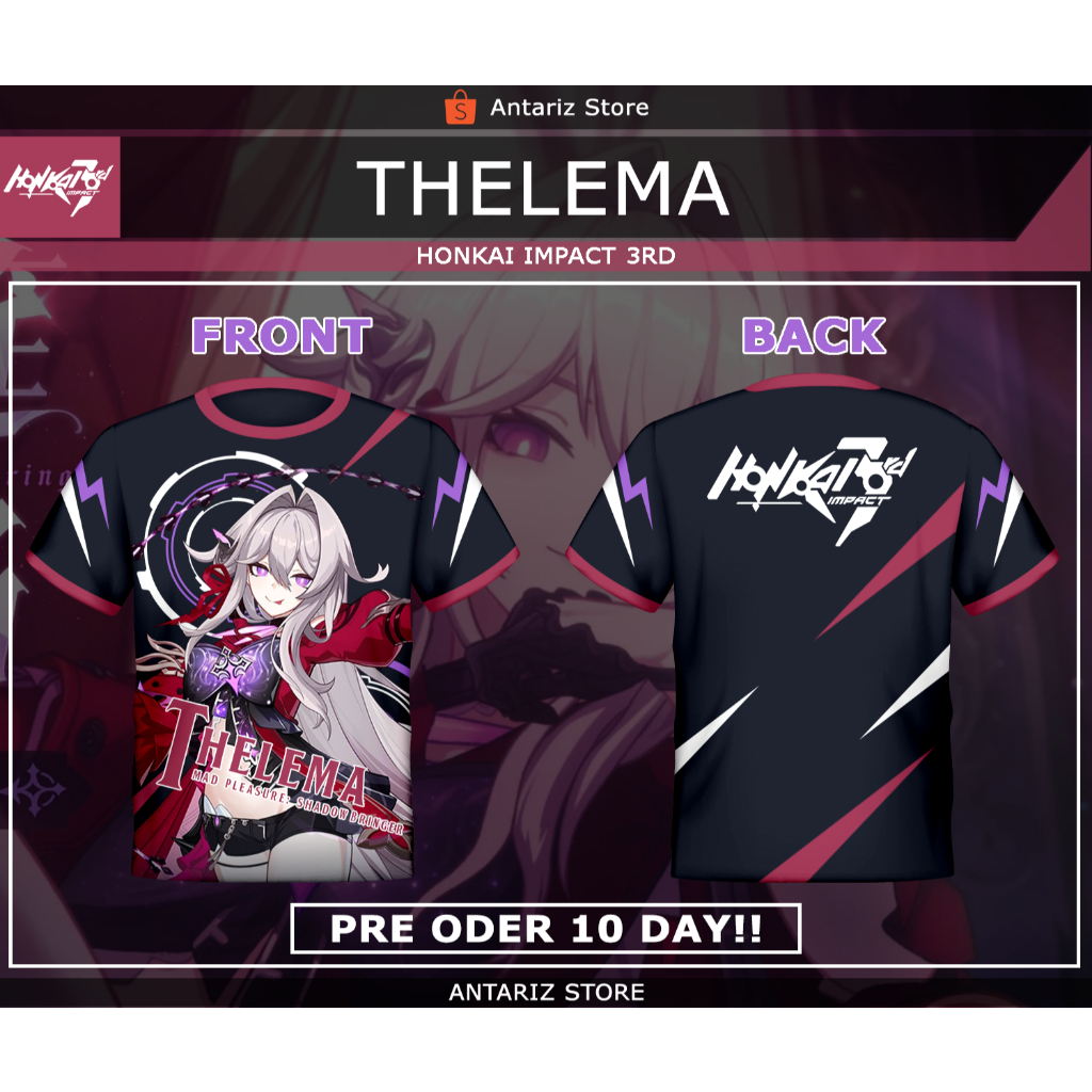 Kaos Fullprint Honkai Impact 3rd Thelema