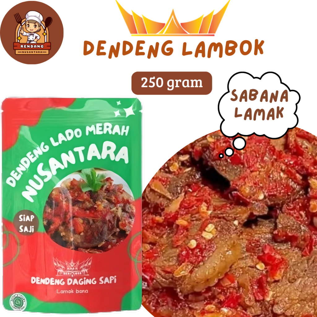 

DENDENG LAMBOK LADO MERAH/SAMBAL MERAH 250 Gr FRESSH!