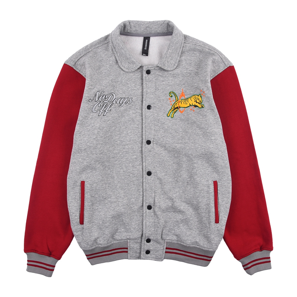 Roughneck VB014 Grey No Days Off Varsity Jacket