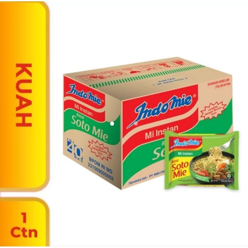 

1 Dus - Indomie kuah rasa soto mie isi 40 bks