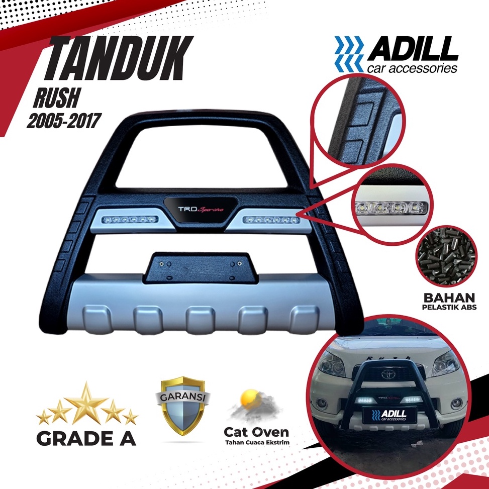 TERBAIK Tanduk Bumper Depan Toyota Rush TRD LED