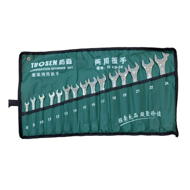 Kunci Ring Pas Set Tuosen 15 pcs x (8 - 24mm) / Combination Spanner Set Tuosen 15 pcs x (8 - 24mm) K
