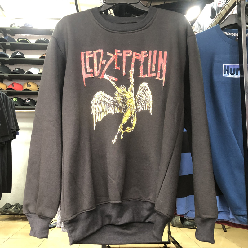 Sweater Band Led Zeppelin Crewneck Bahan Cotton Fleece