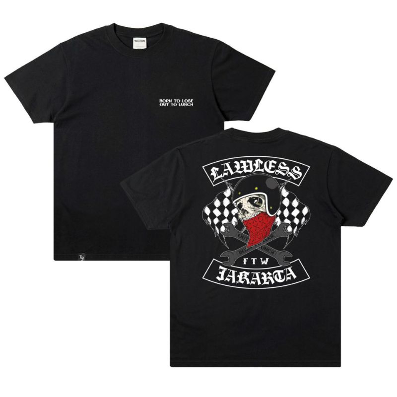ASLI Kaos Tshirt LAWLESS JAKARTA - ROAD SKULL Lawless Jakarta Official