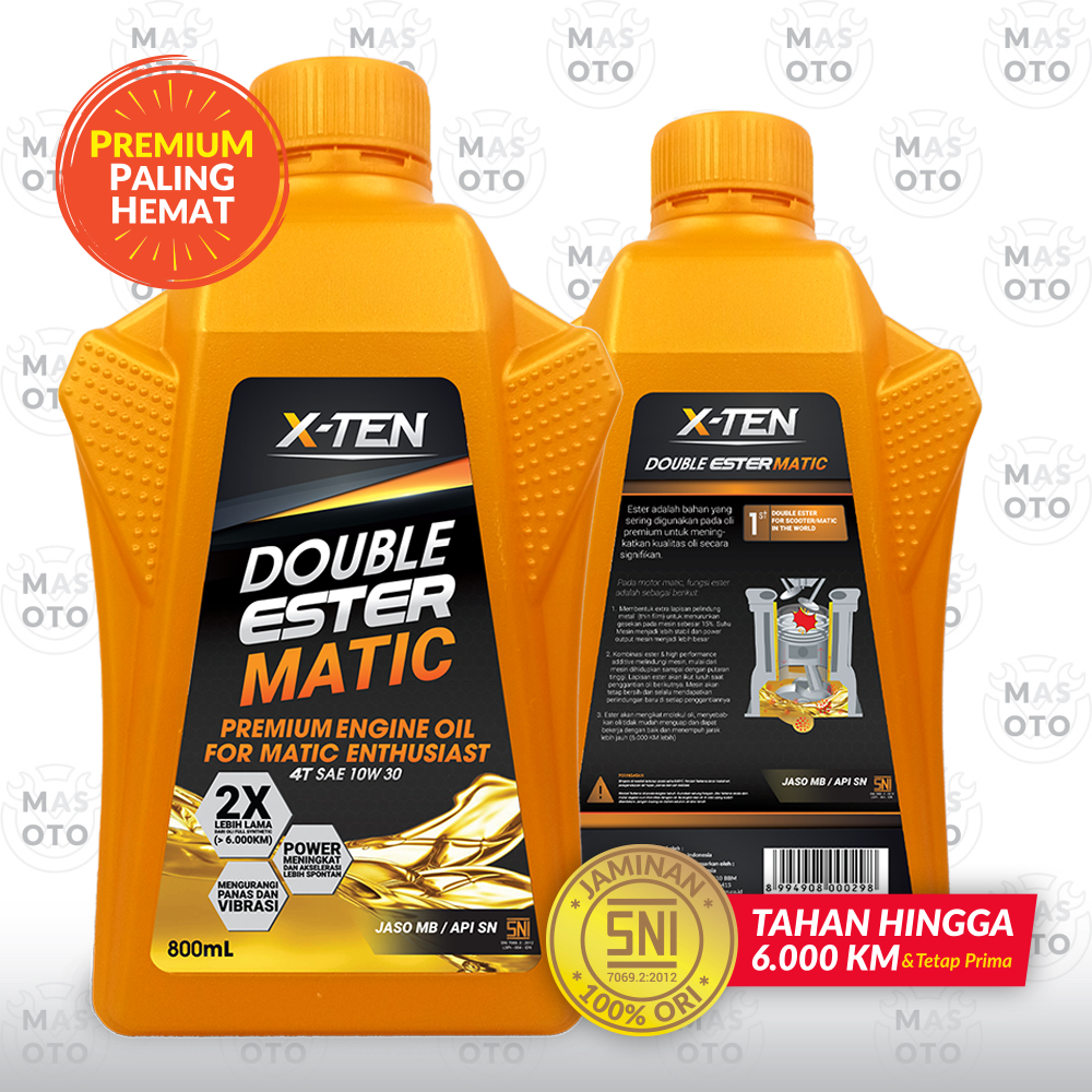 Oli Motor Matic Premium Honda ADV, Vario, PCX - X-TEN Double Ester Matic 10W-30 (0.8L)