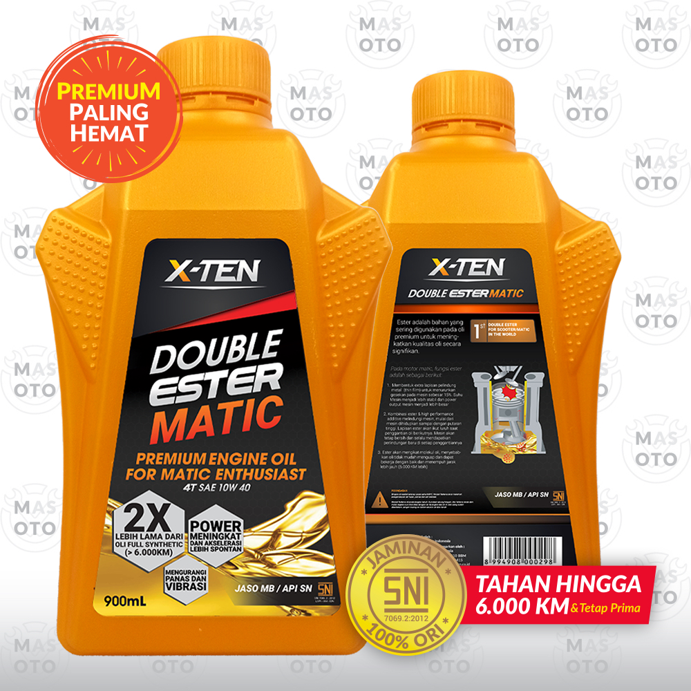 Oli Motor Matic Premium Yamaha N-Max, X-Max, Lexi - X-TEN Double Ester Matic 10W-40 (0.9L)