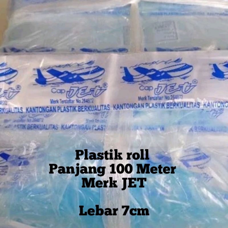 Plastik Sosis Plastik Roll Merk JET Panjang 100 meter lebar 7 cm Plastik Semai benih