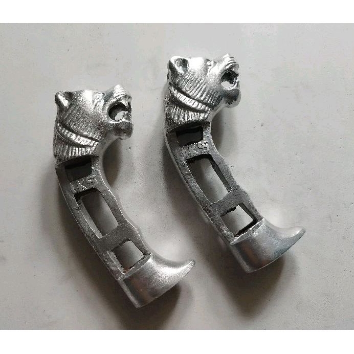 Murah Terlaris Aksesoris duralium pegangan gagang golok alumunium motif ukir macan murah aksesories 