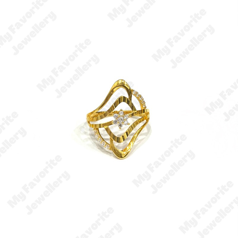 Cincin Kembang Bintang AD Uk15.5 Emas Asli Kadar 700