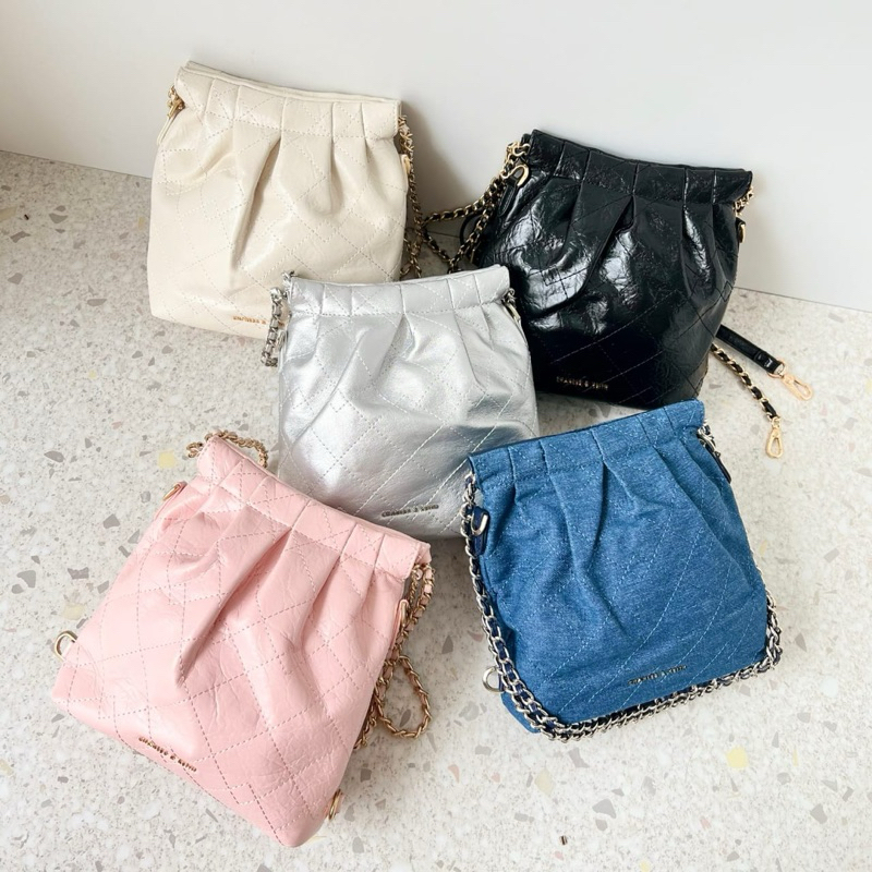 PROMO SALE Tas ck selempang bahu ransel tote bag hitam pink silver putih denim