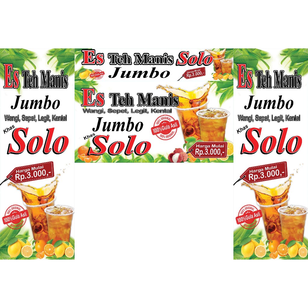 Stiker gerobak es teh manis solo jumbo