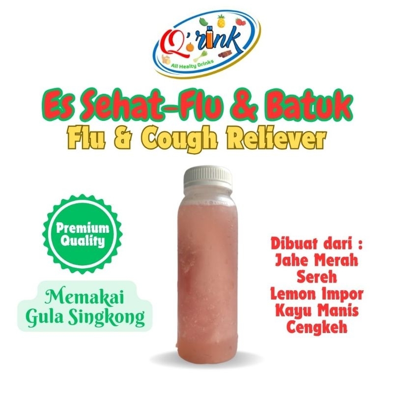 

Q'rink Es Sehat Pereda Flu & Batuk-Minuman Herbal Tradisional Jahe Merah Sereh Lemon Cengkeh Kayu Manis-Gula Singkong Bebas Gluten Rendah Kalori dan Lebih Sehat dari Gula Singkong