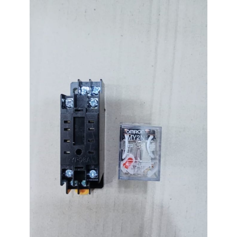 relay Omron my2n 220v 8kaki + socket / relay 220v 8pin + socket / original omron