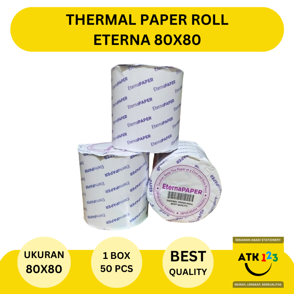 

Thermal Paper Roll / Kertas Kasir / Struk Kasir ETERNA 80X80 TERMURAH