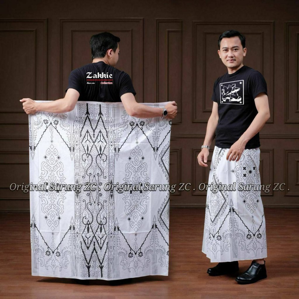 SARUNG BATIK PALEKAT KHAS PEKALONGAN MOTIF AZMAT PUTIH/ SARUNG BATIK SANTRI / SARUNG BATIK MURAH MOT