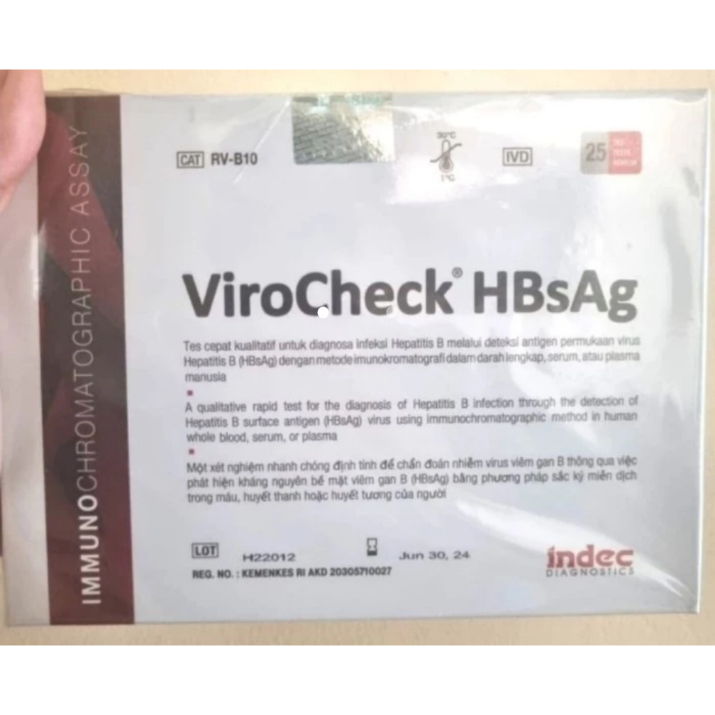ViroCheck HBsAg Indec test Hepatitis isi 25 kit