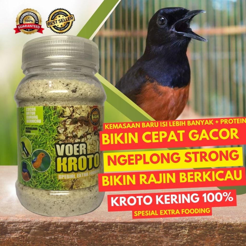 PAKAN BURUNG VOER HALUS KROTO UNTUK MURAI ANIS MERAH KACER POCI PLECE CIBLEK COCAK TRUCUK DLL