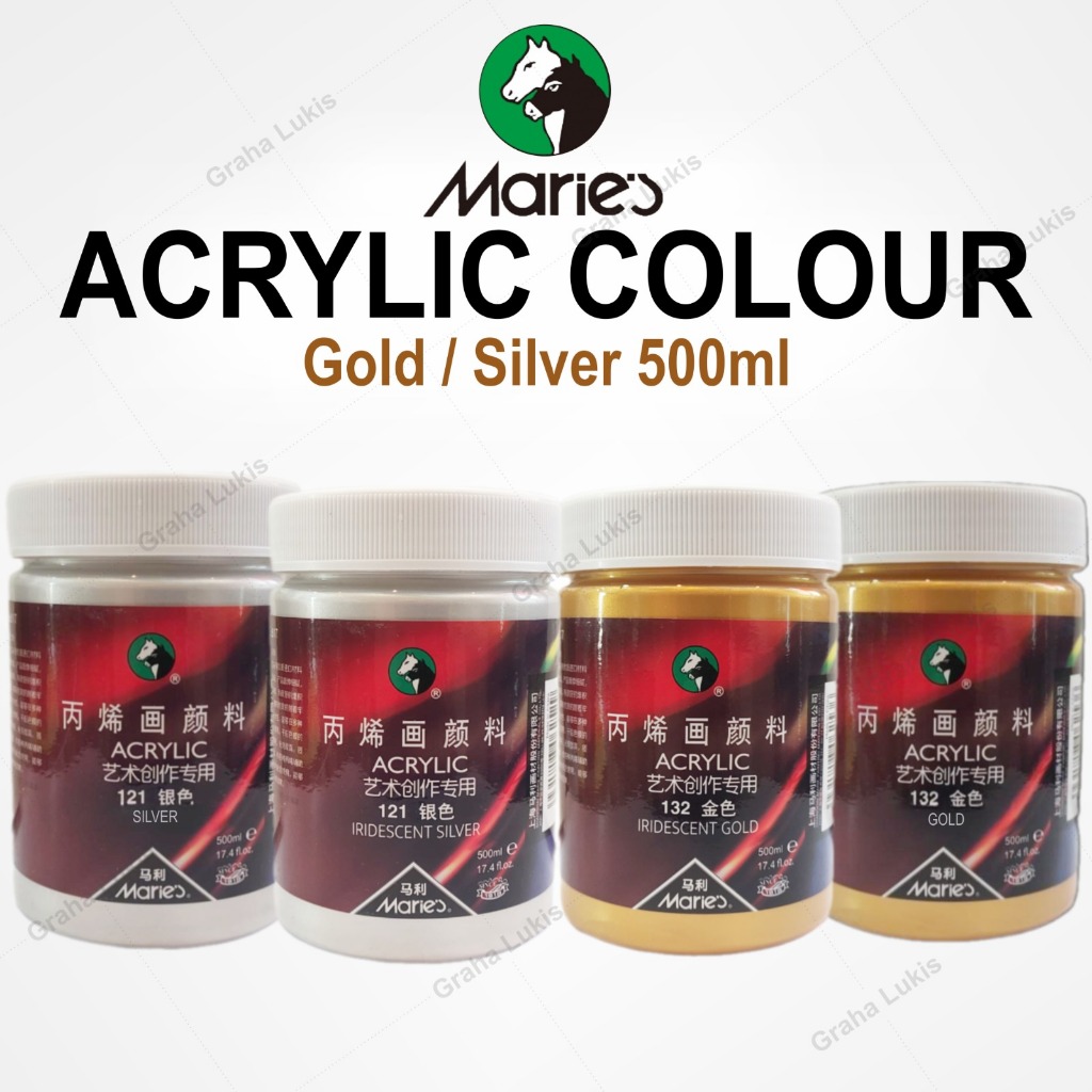 

MARIES ACRYLIC 500ML GOLD / SILVER - Cat Akrilik Gold / Silver 500ml