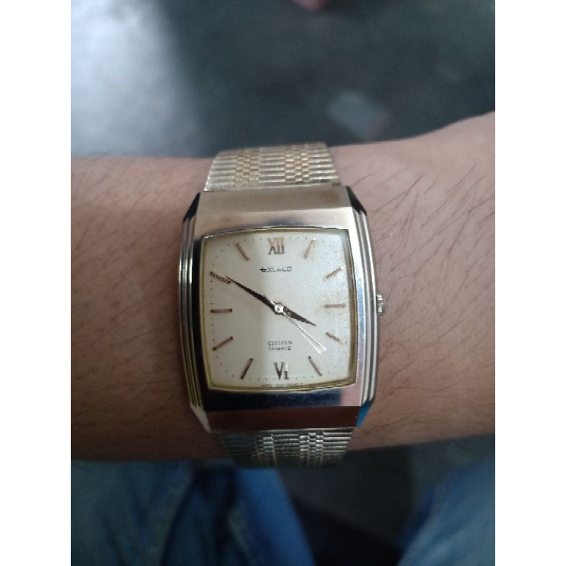 Jam tangan Pria Men CITIZEN EXCEED 4 - 795733 K Tank Analog Quartz