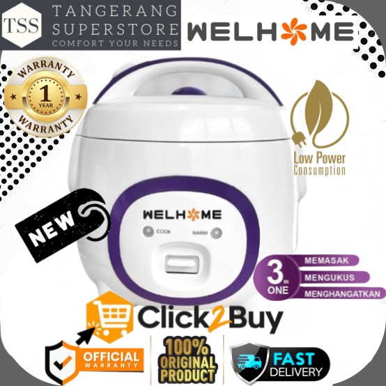 WELHOME RICE COOKER WRC-1211 WRC1211 WRC 1211 MINI PENANAK NASI 3IN1 MULTI FUNGSI 1.2L MAGIC COM MIN