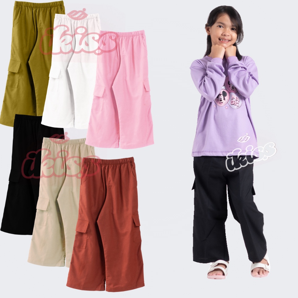 ART D27G Celana Kulot Cargo Anak Tanggung Perempuan 514 Tahun Katun  Kulot Cargo Anak Tanggung  Cela