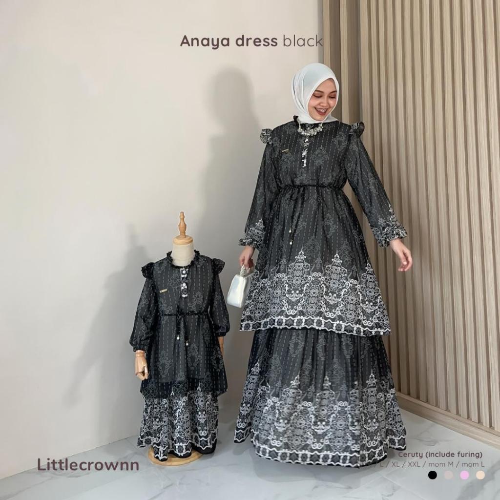 Littlecrownn - Anaya Dress | Baju Anak Perempuan | Dres Couple Anak Perempuan dan Ibu
