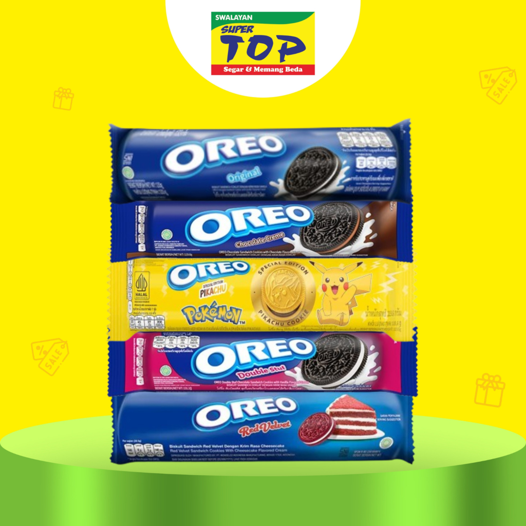 

~TOP~ OREO BISKUIT ALL VARIAN OREO COKLAT / RED VELVET / OREO PIKACHU / ALL VARIAN 119,6GR