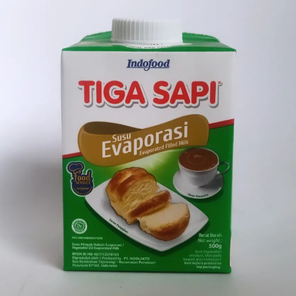 

SUSU EVAPORASI TIGA SAPI 500G | EVAPORATED FILLED MILK 500G |TIGA SAPI INDOFOOD