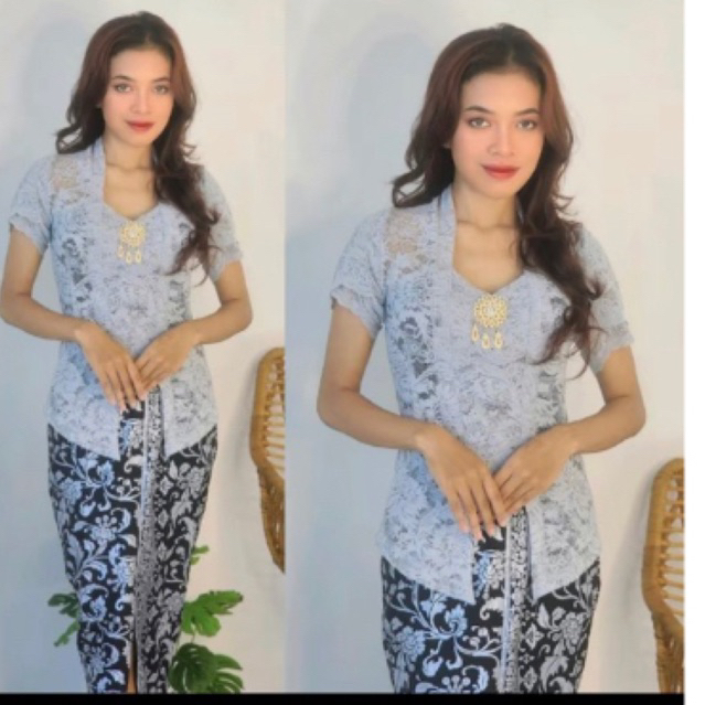 Atasan Kebaya Modern Brokat -Lengan Pendek