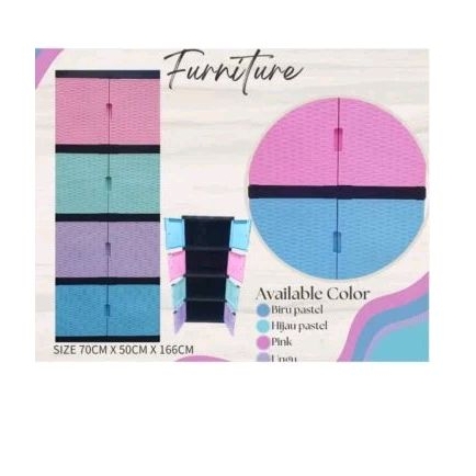 lemari plastik susun 4 rotan